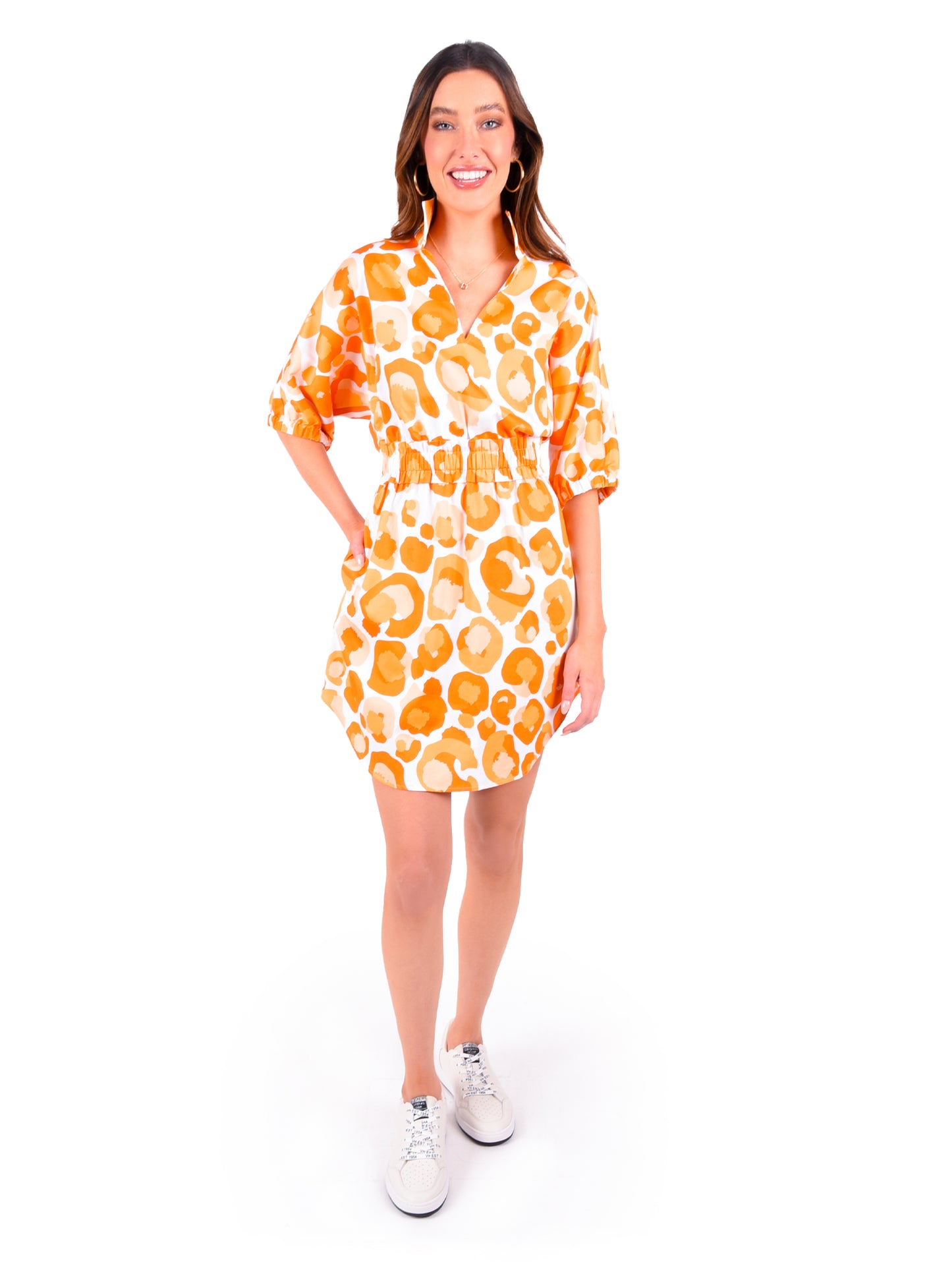 Palmer Dress - Orange Collegiate Cheetah