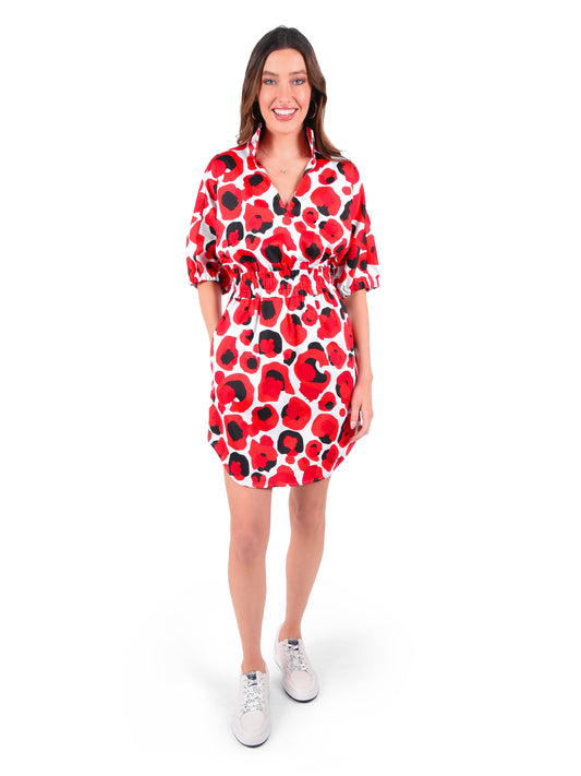 Palmer Dress - Red Collegiate Cheetah