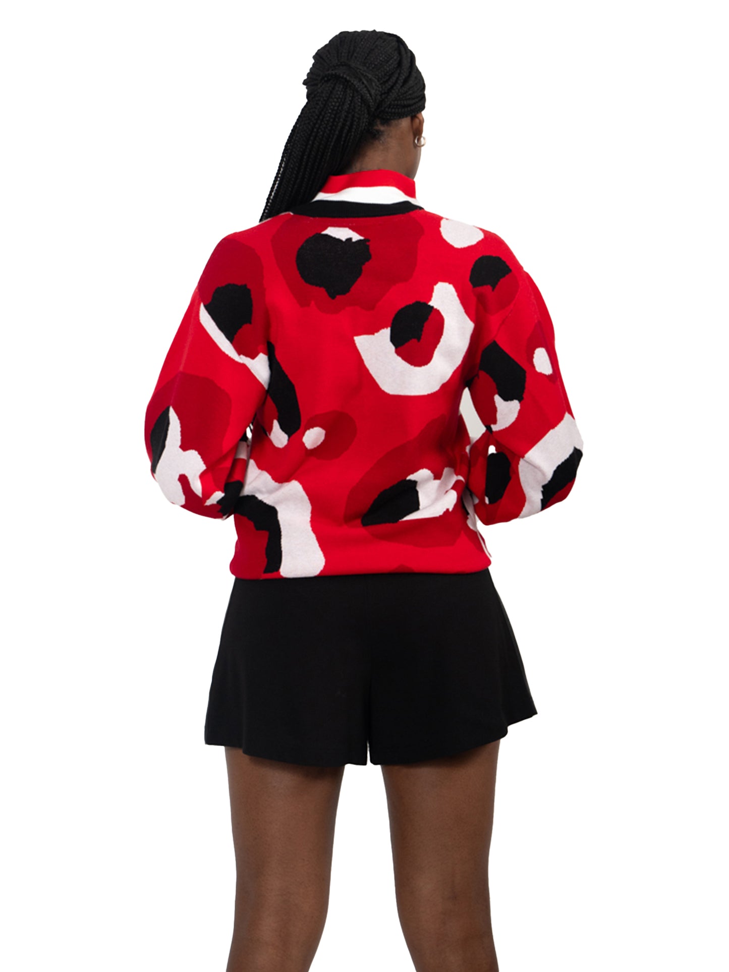 Lolli Sweater - Red Collegiate Cheetah