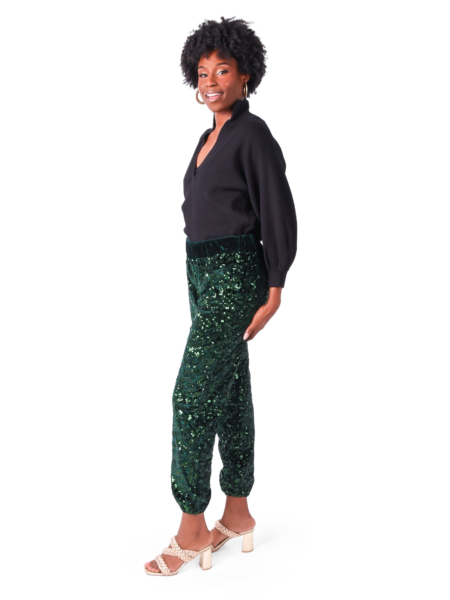 H&M black sequins Leggings in L size | Black sequin leggings, Sequin  leggings, Black sequins