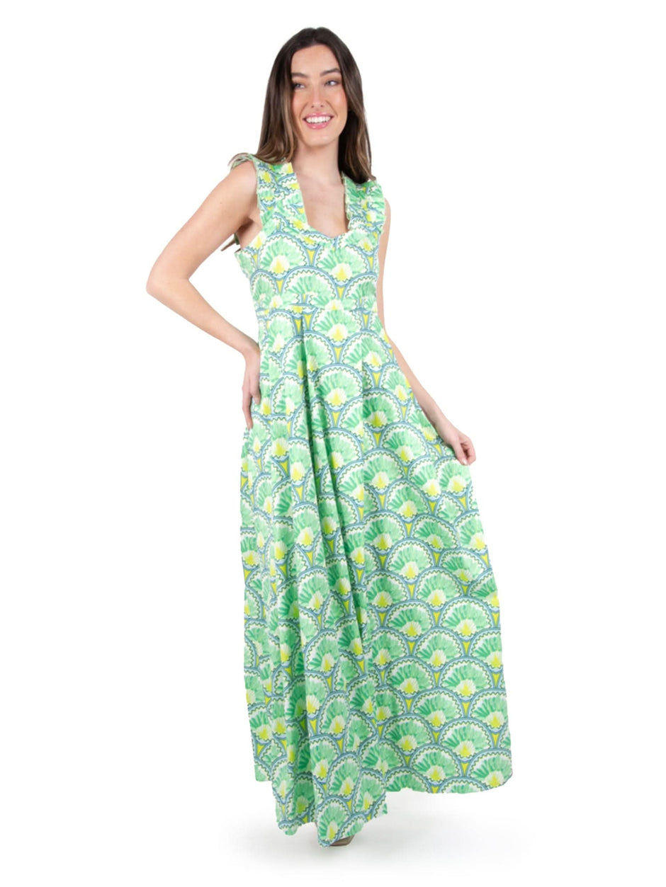 Emily McCarthy Constance Midi Dress in Grapemist Stripe