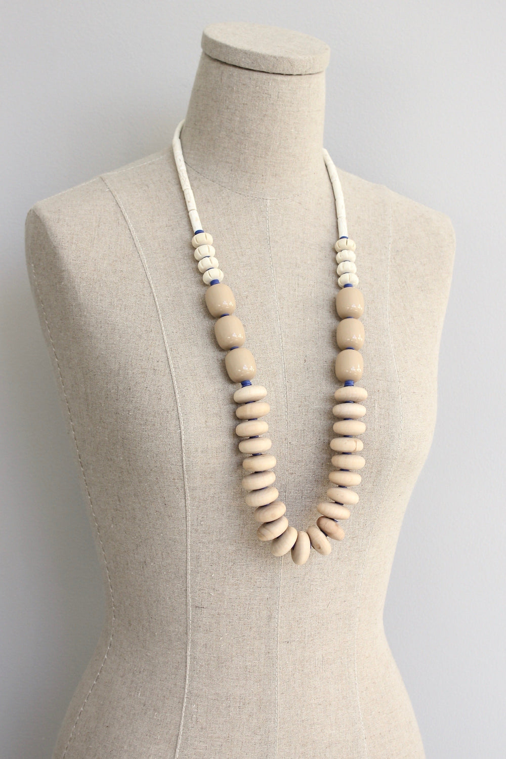 Tan and Royal Statement Necklace