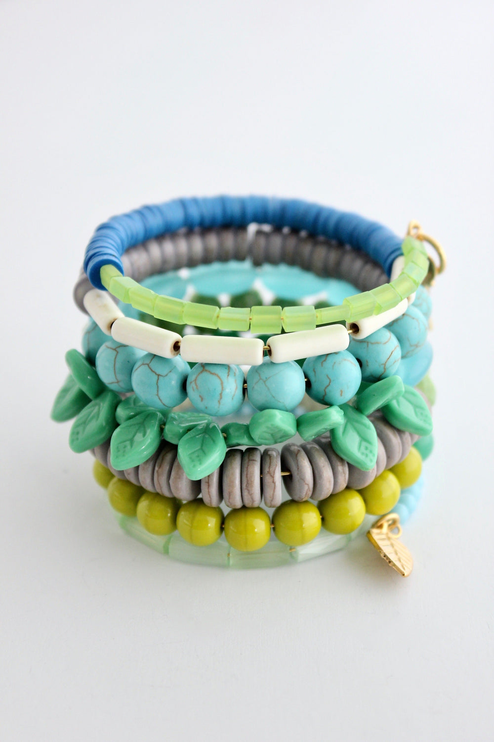 Turquoise and Lime Wrap Bracelet