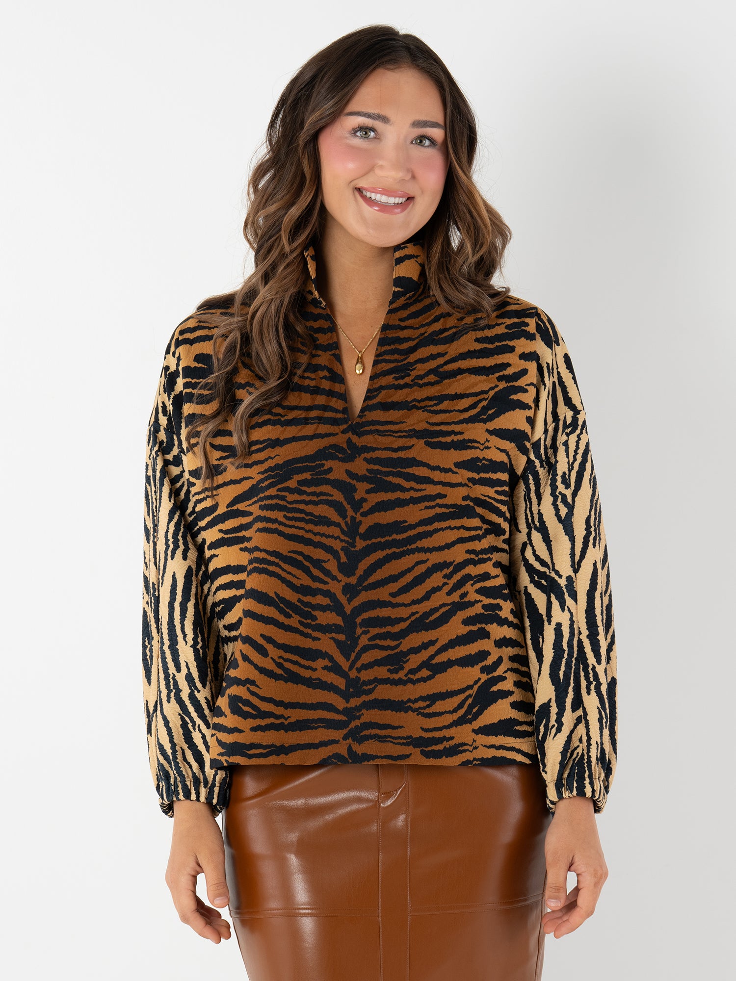 Long-sleeve Poppy in Tiger Jacquard – Emily McCarthy