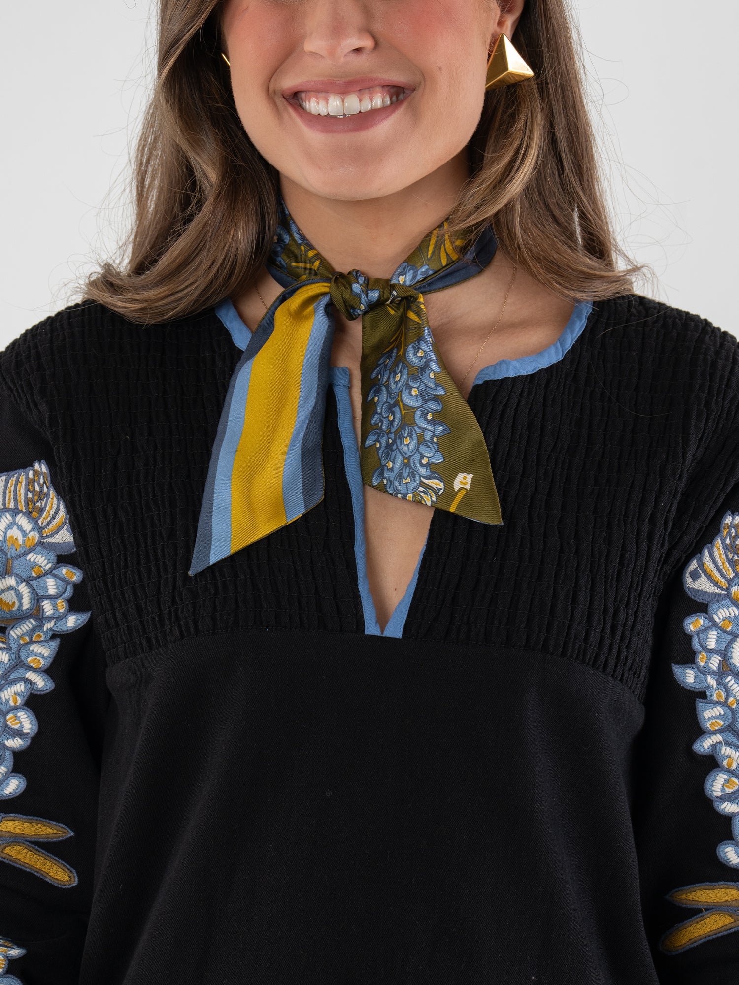 Hand-Stitched Silk Scarfette