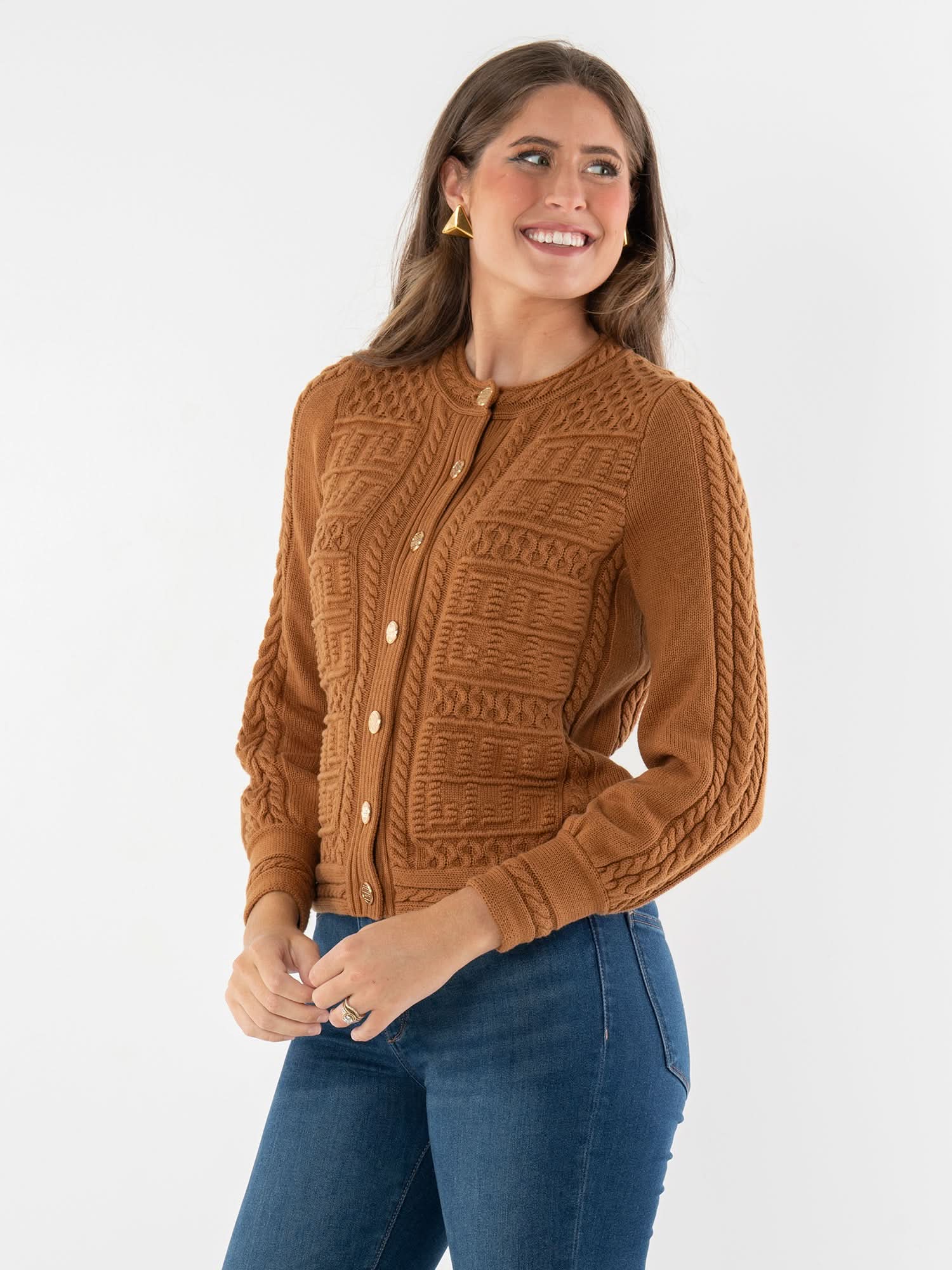 Chloe Cardigan in Brown Sugar – Emily McCarthy