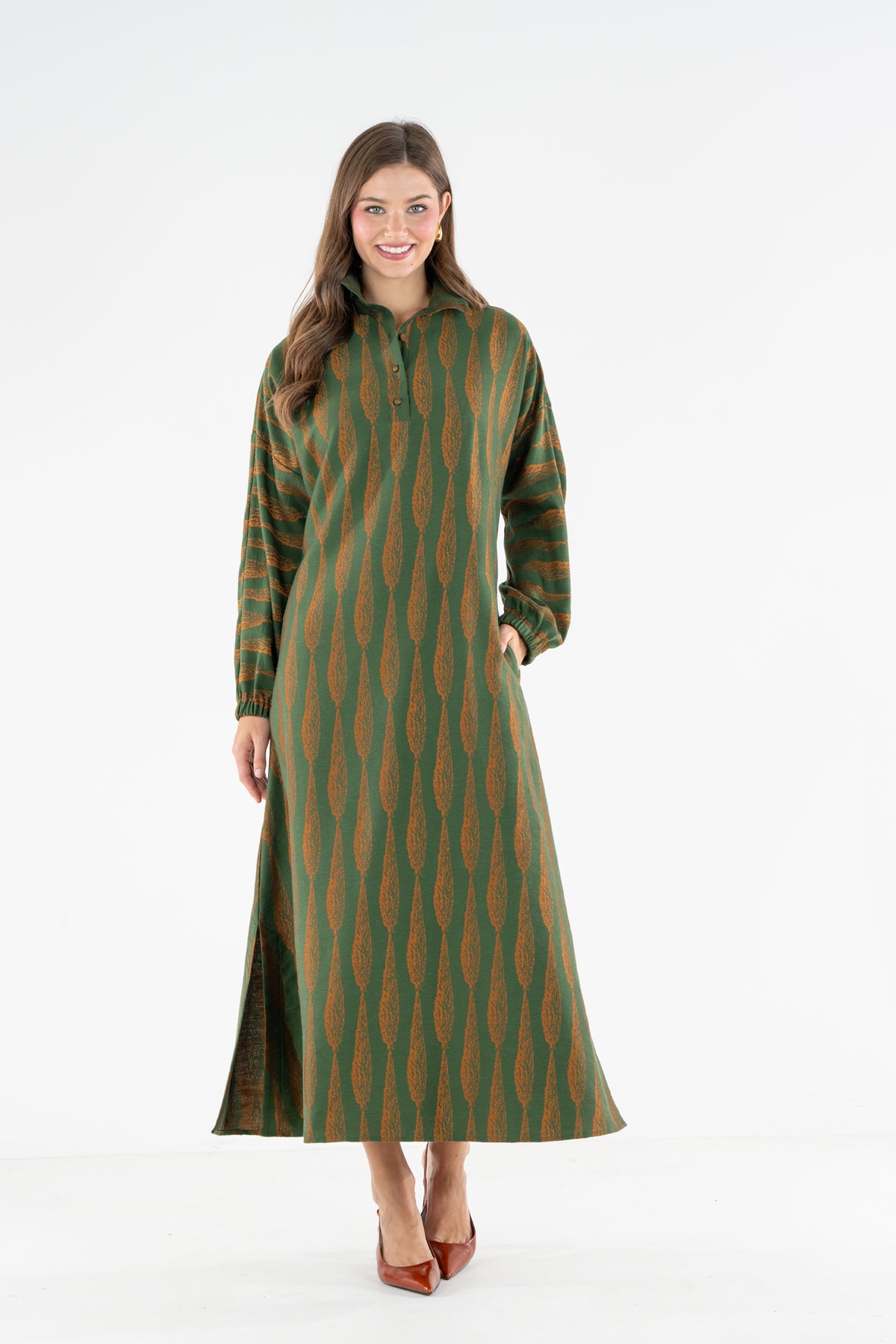 Long-Sleeve Poppy Maxi