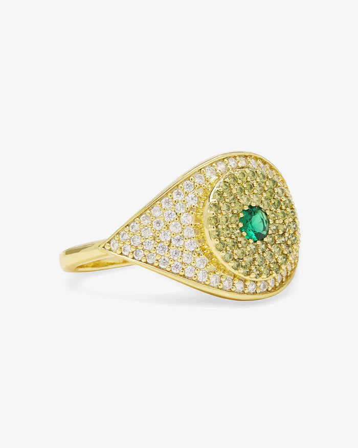 Green Evil Eye Ring