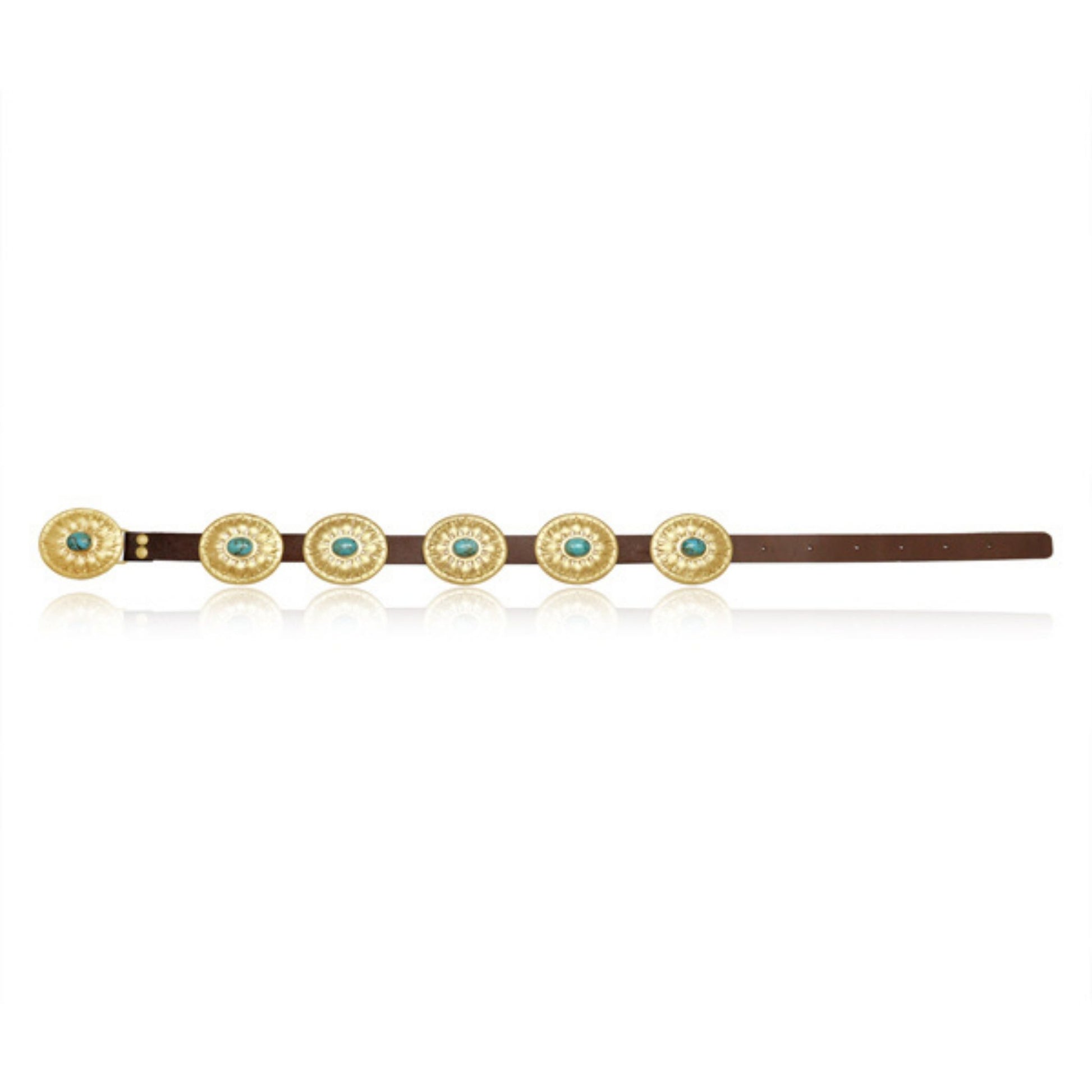 Turquoise & Brass Concho Belt