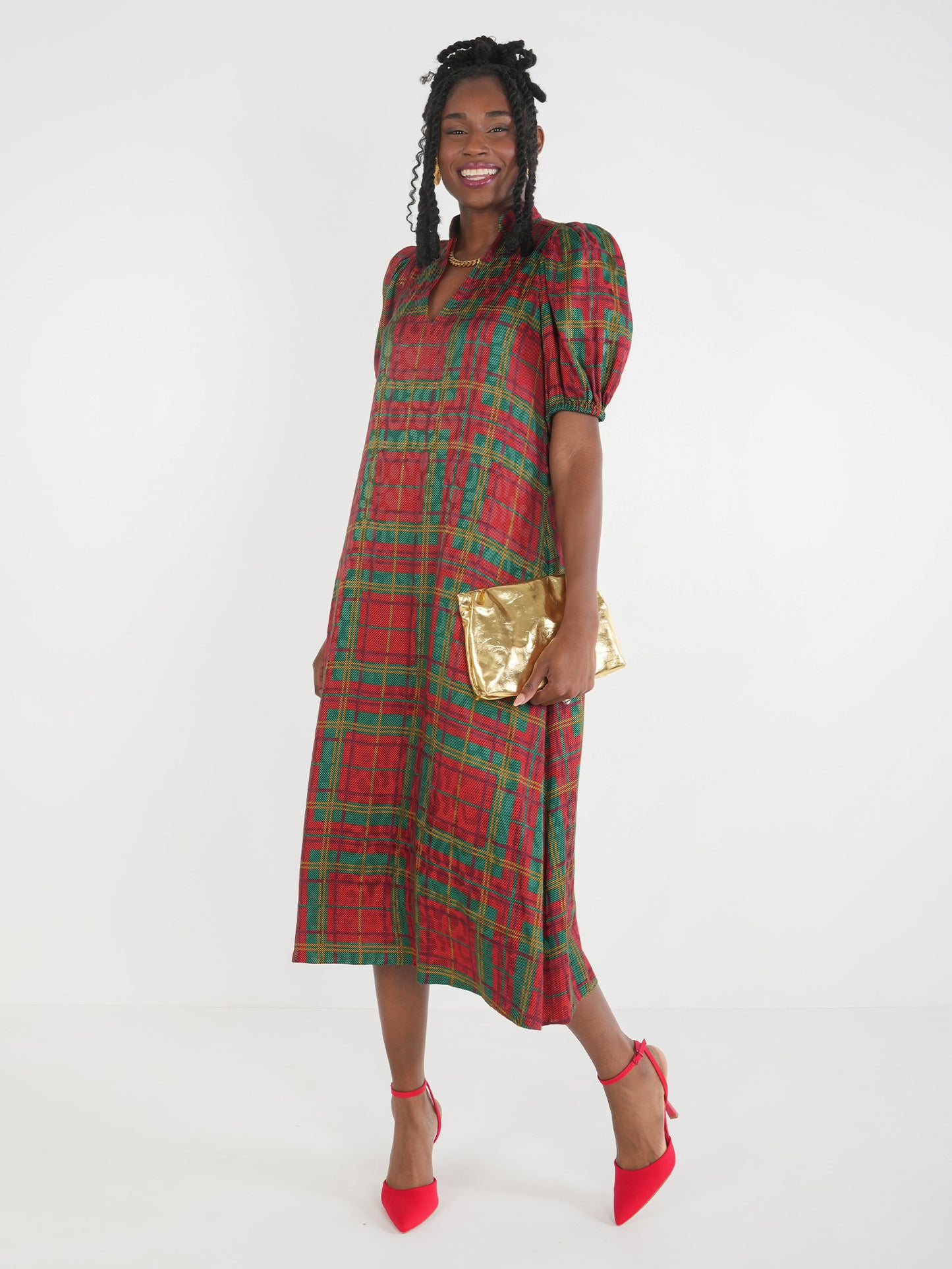 Hampton Dress - Tartan Cheetah