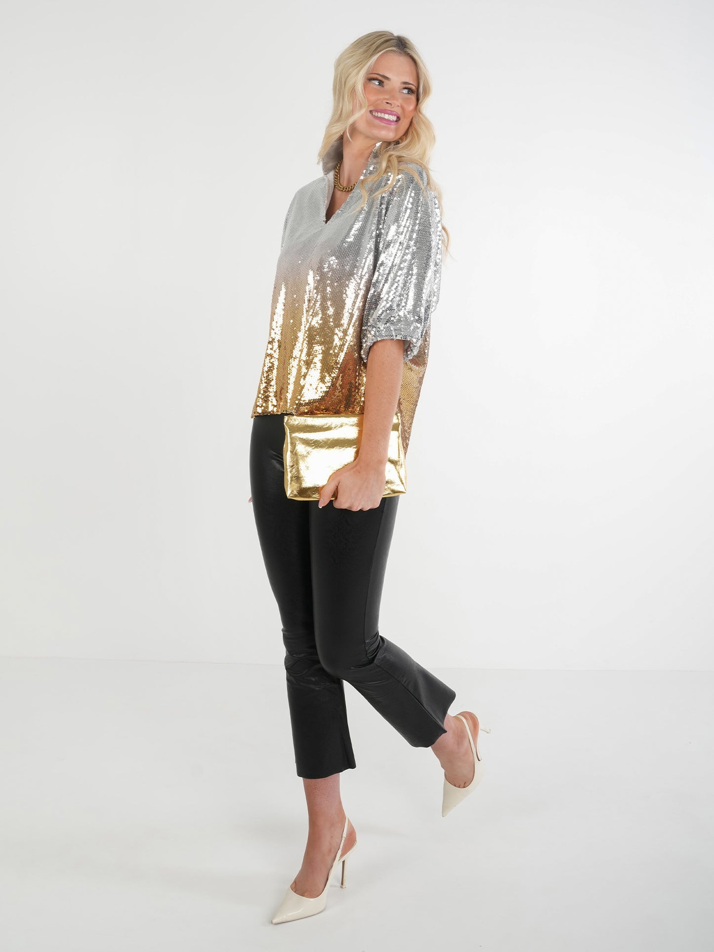 Poppy Top - Ombre Sequin