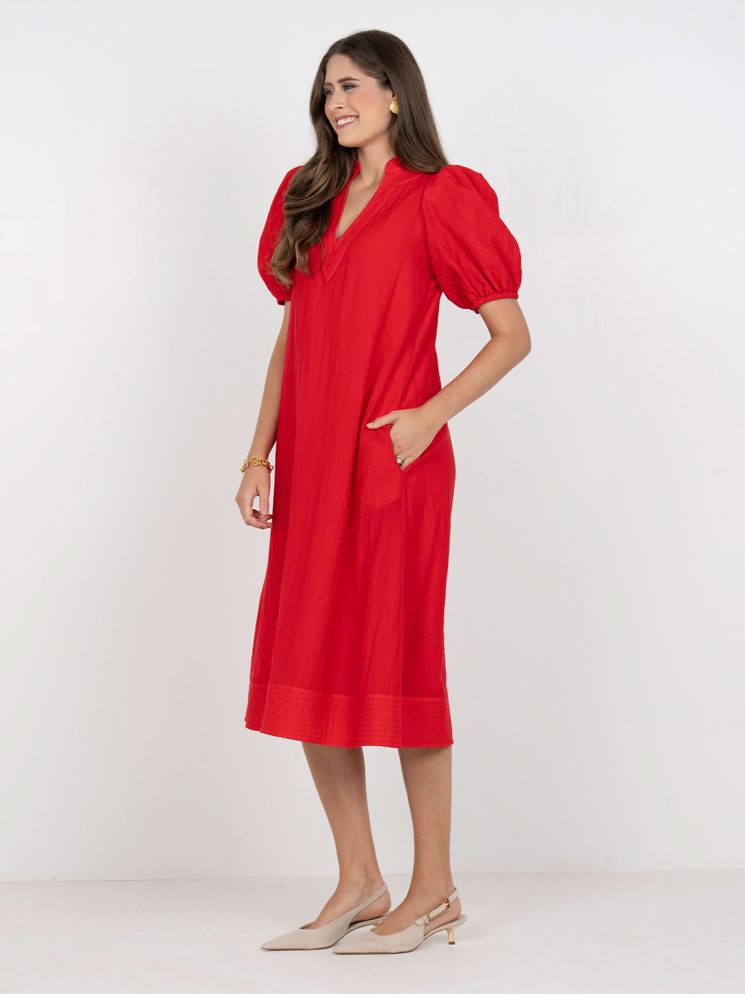 Hampton Dress in Cardinal Red – Emily McCarthy