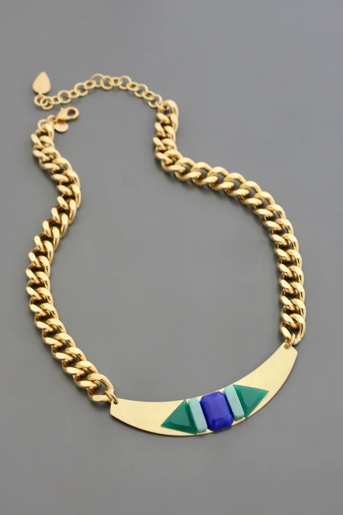 Gold Short Chain  Statement necklace