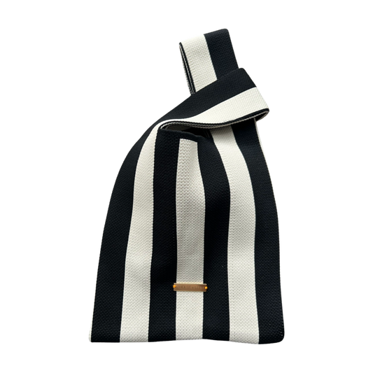 Wristlet Bag- White and Black Stripe