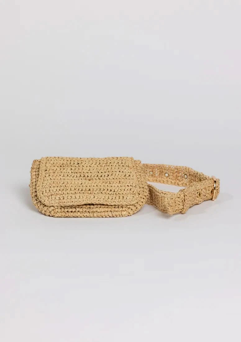 Straw Belt Bag-Natural