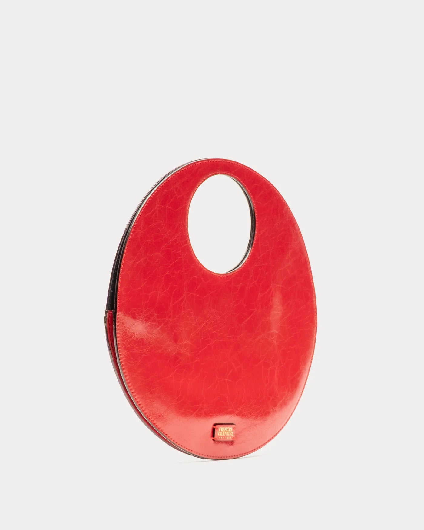 Juno Round Bag Crinkled Leather - Red