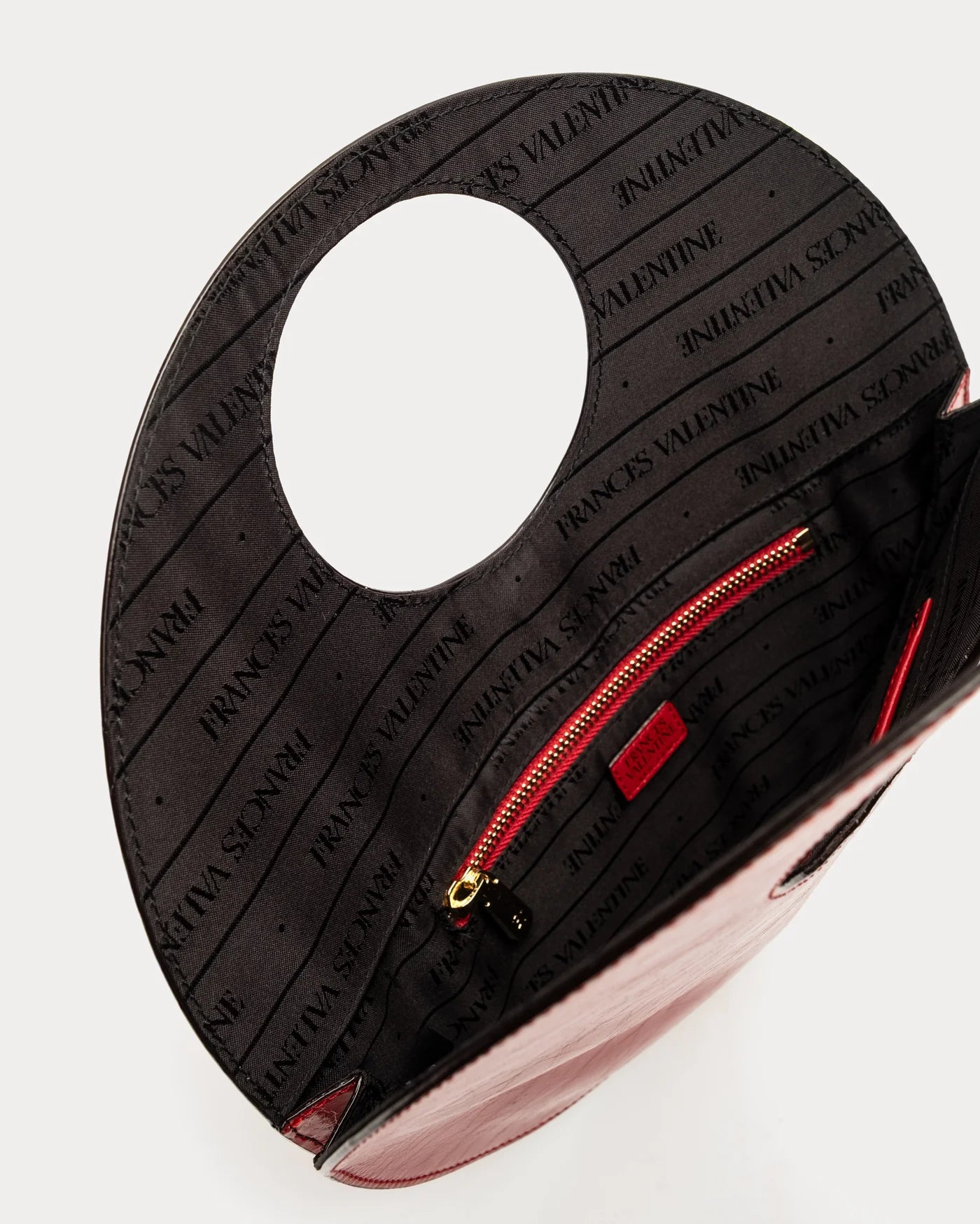 Juno Round Bag Crinkled Leather - Red