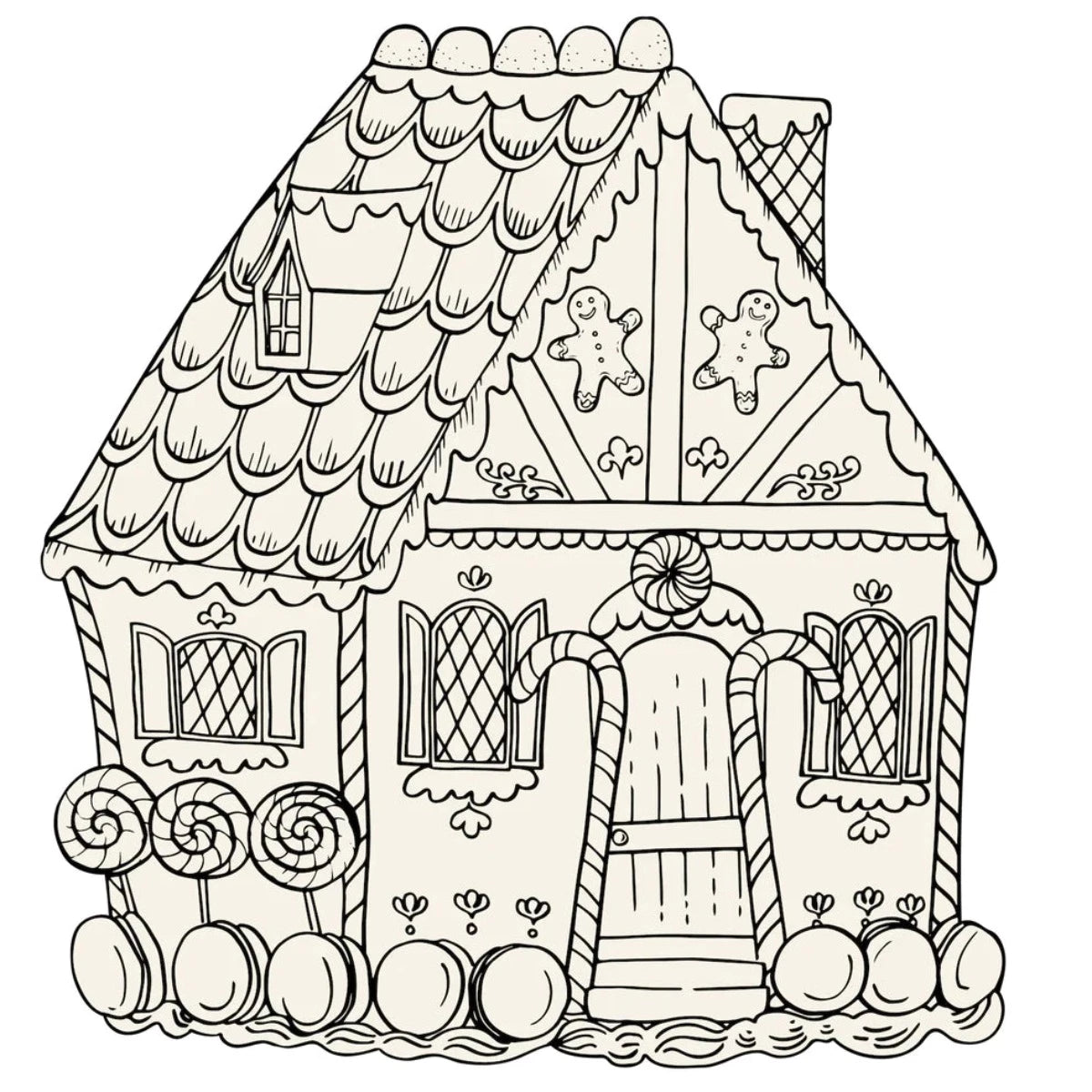 Die Cut Gingerbread House Coloring Placemats