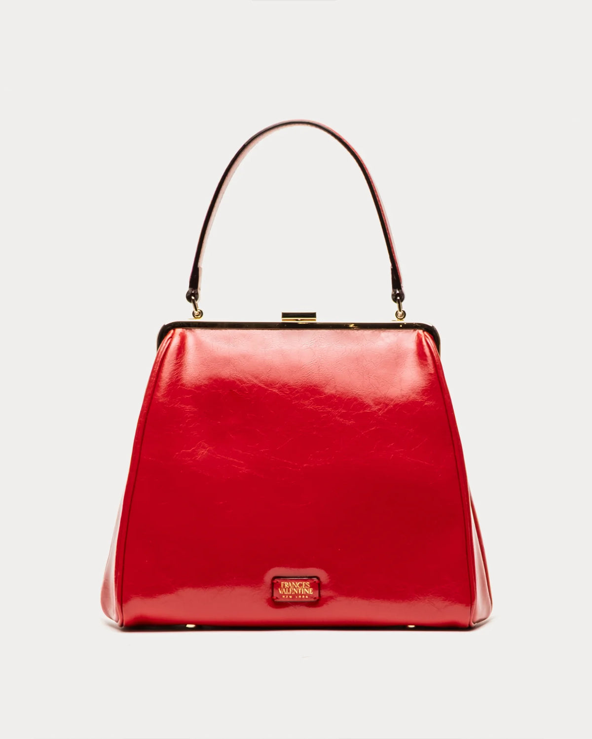 Katherine Frame Bag Crinkled Leather Red
