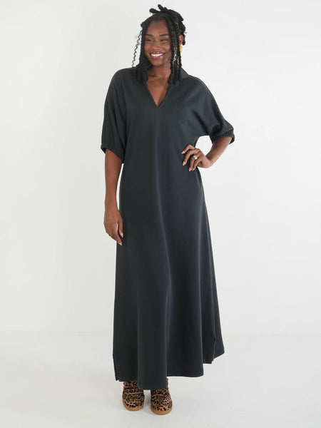 Poppy Maxi in Black French Terry XXL