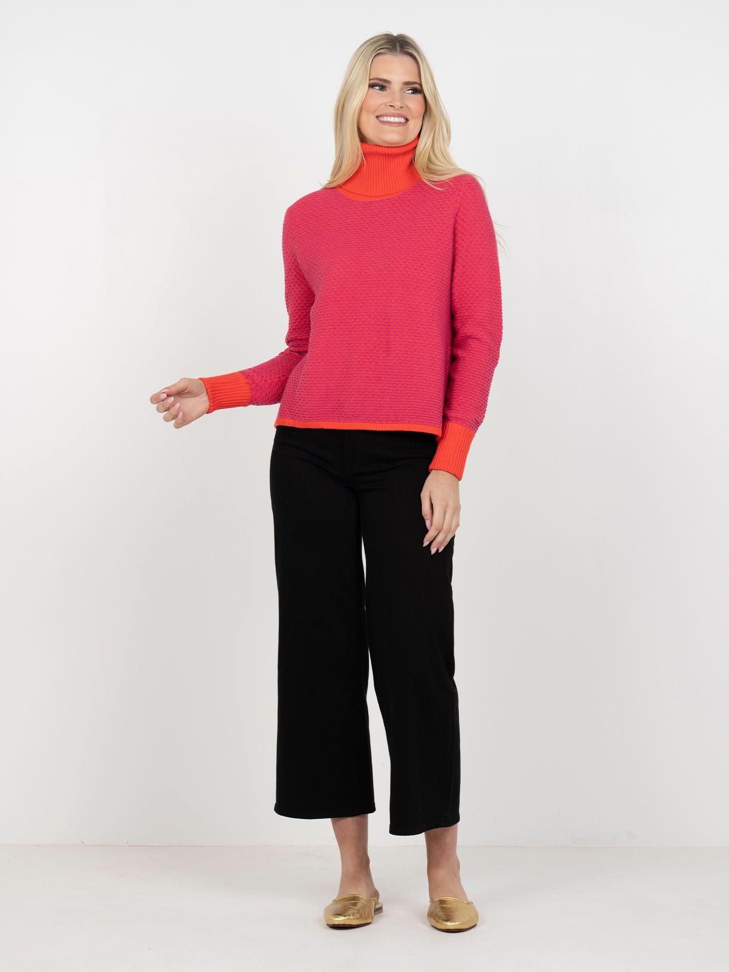Boxy Turtleneck in Raspberry – Emily McCarthy