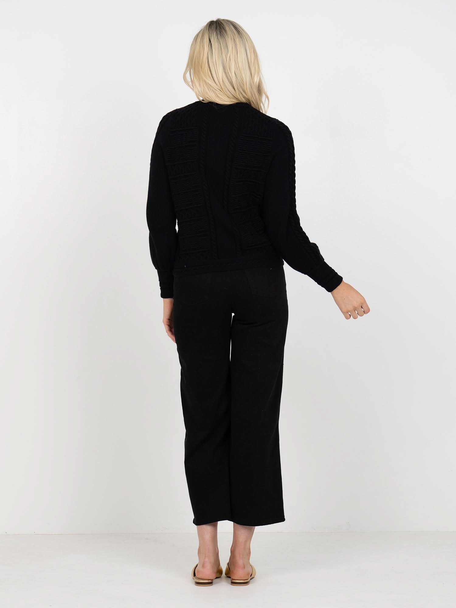 新品未着用MARNO Chloe knit tops black Chloe Cardigan – Luxe Double-Layer Cotton Knit | Goldie Tees