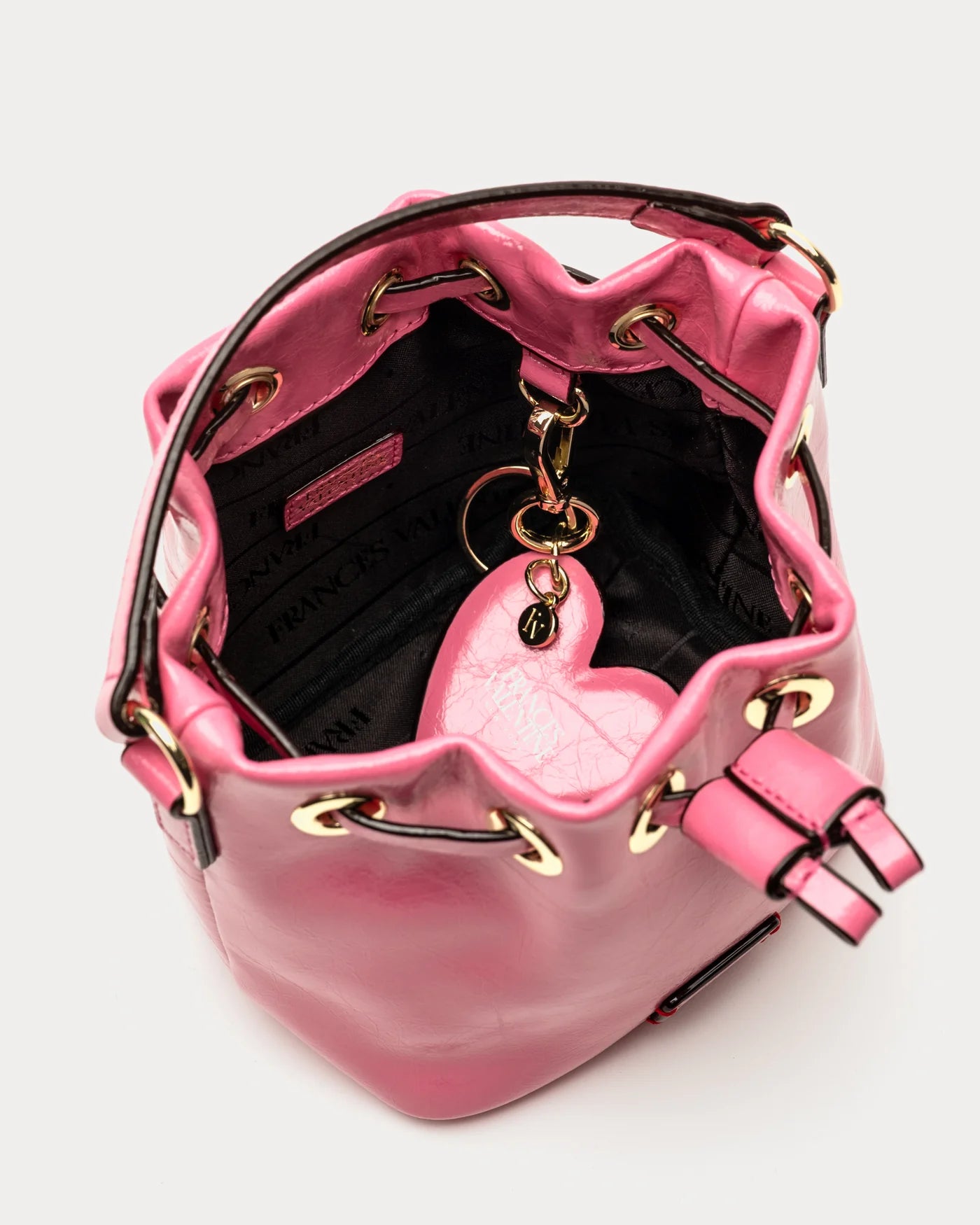 Minnie Bucket Crinkled Leather - Pink