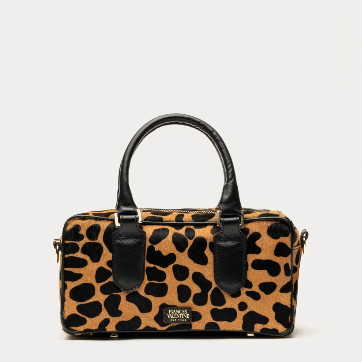 Paulie Box Bag Leopard Print Haircalf - Camel/Black