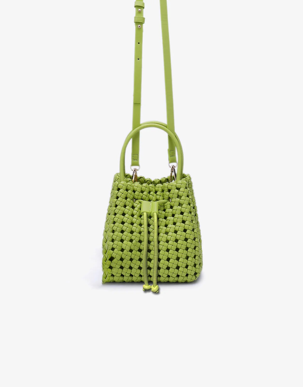 Perrie Bucket Mini Woven Square - Lime