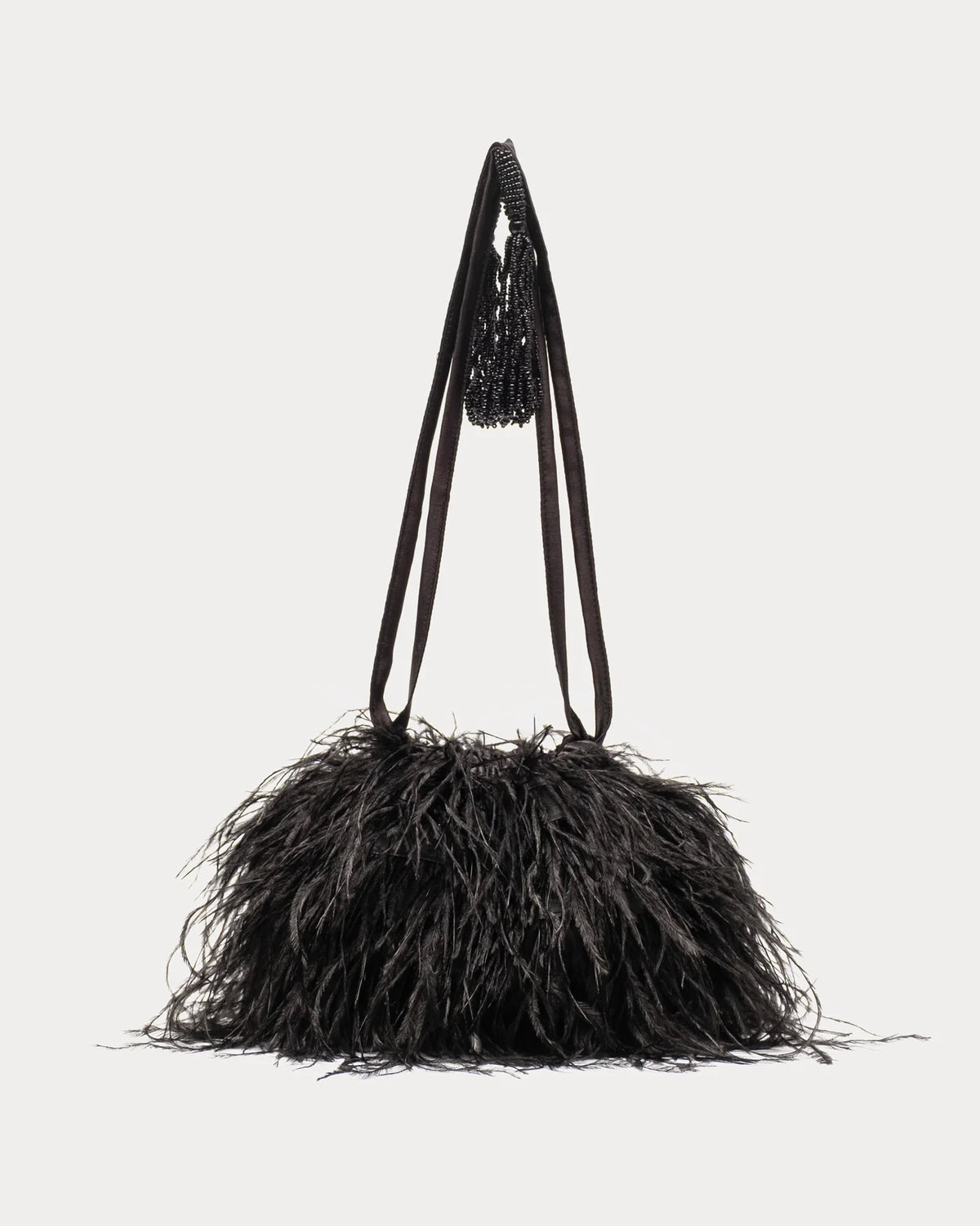 Feather Pouf Bag Black