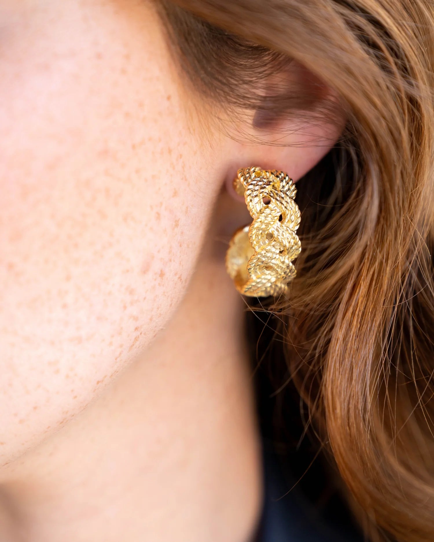 Braided Rope Hoop Earrings
