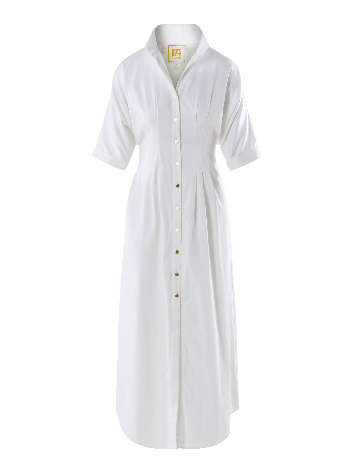 Emily McCarthy Georgia Dress White Cotton Poplin XL Emily McCarthy Georgia Dress White Cotton Poplin XL