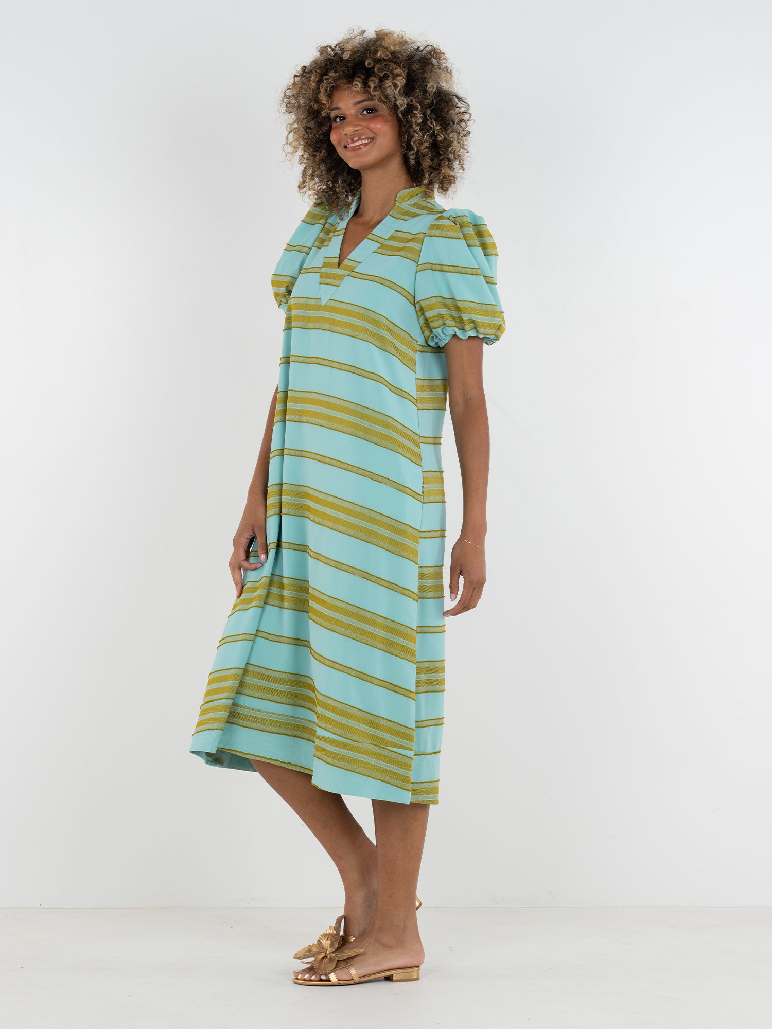 hampton tiered midi dress Hampton House Women's Collared Tiered Midi Dress