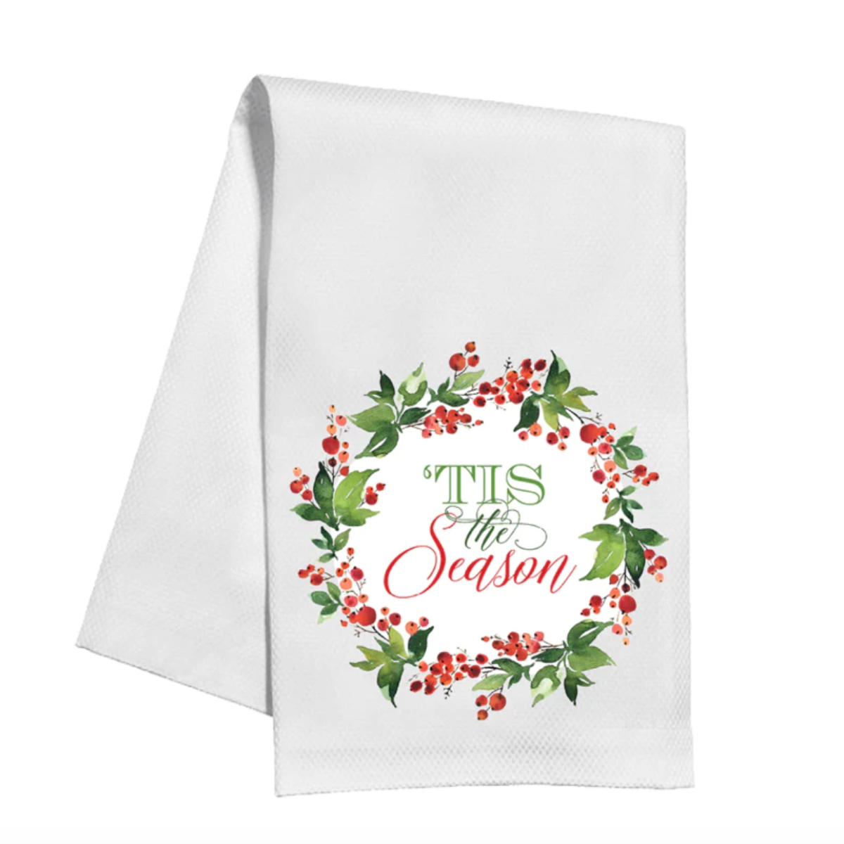 Kitchen Towel - 'Tis The Season Christmas Wreath