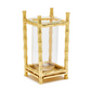 Gold Bamboo Vase with Glass Vessel