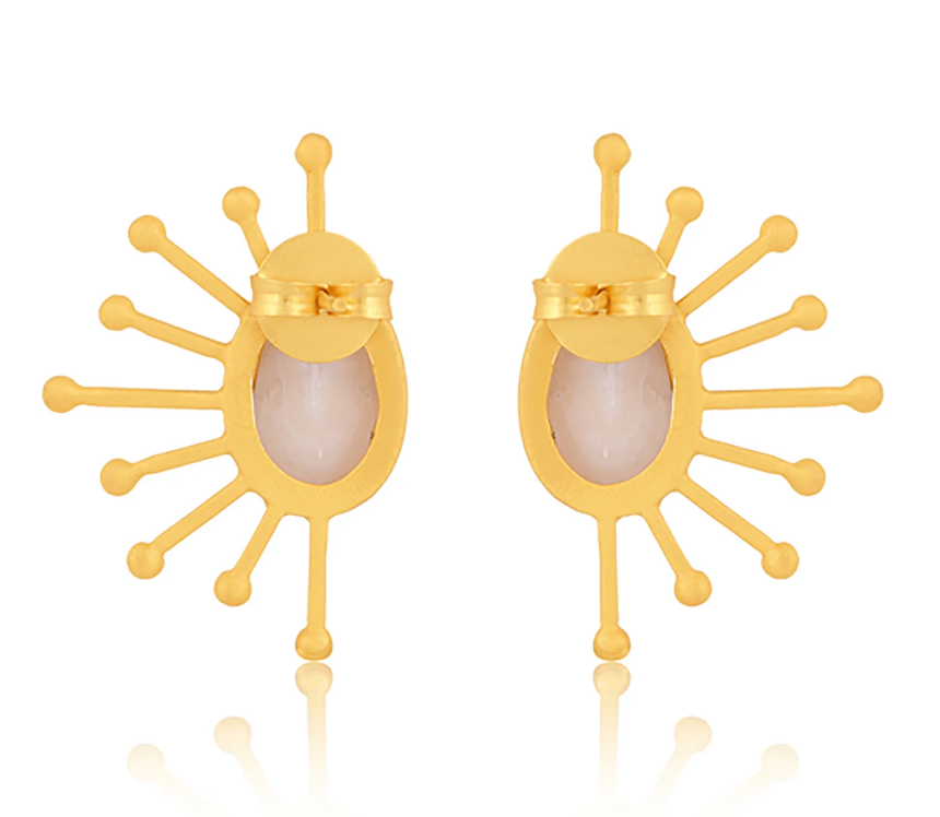 Ray of Sunshine Stud Earrings - Pearl
