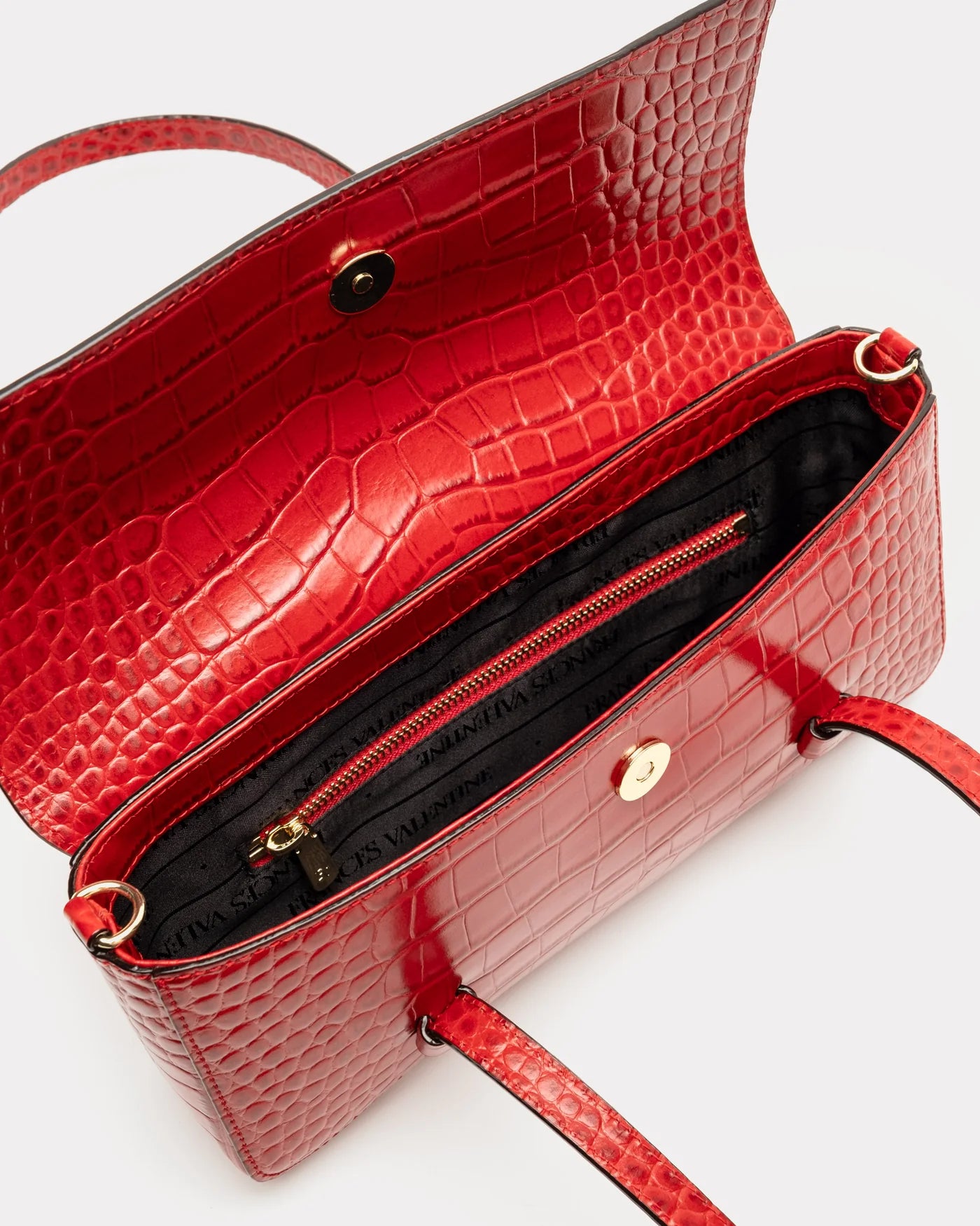 Slim Tote Croc Emboss Leather - Red