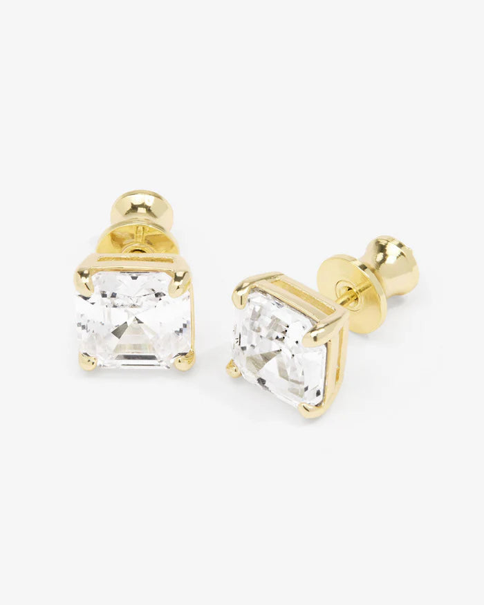 Queens 8mm Studs Gold-White