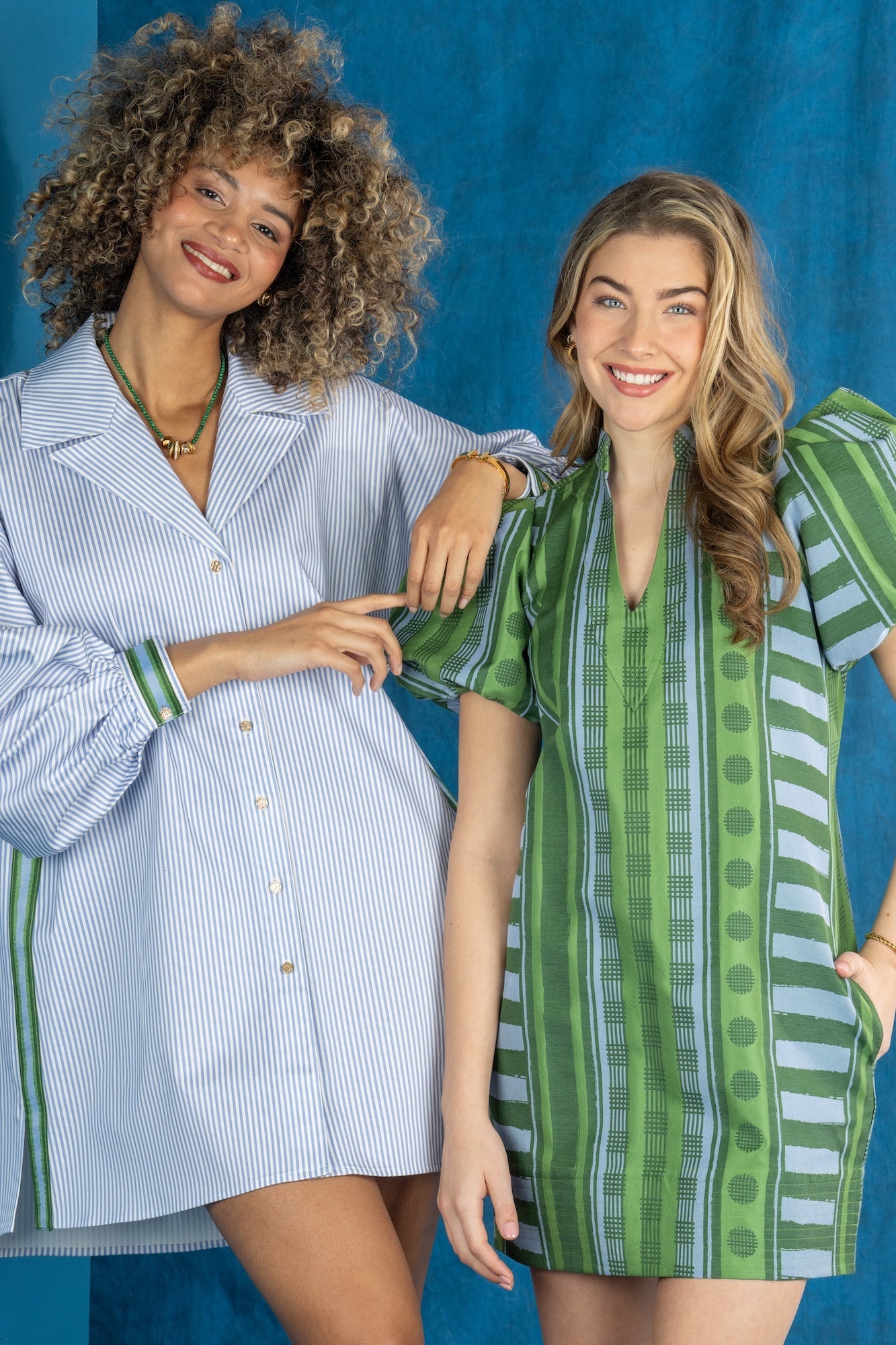 Iris Oxford Dress in Grapemist Stripe – Emily McCarthy
