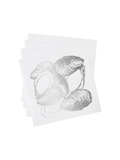 Oyster Cocktail Napkins - White & Silver