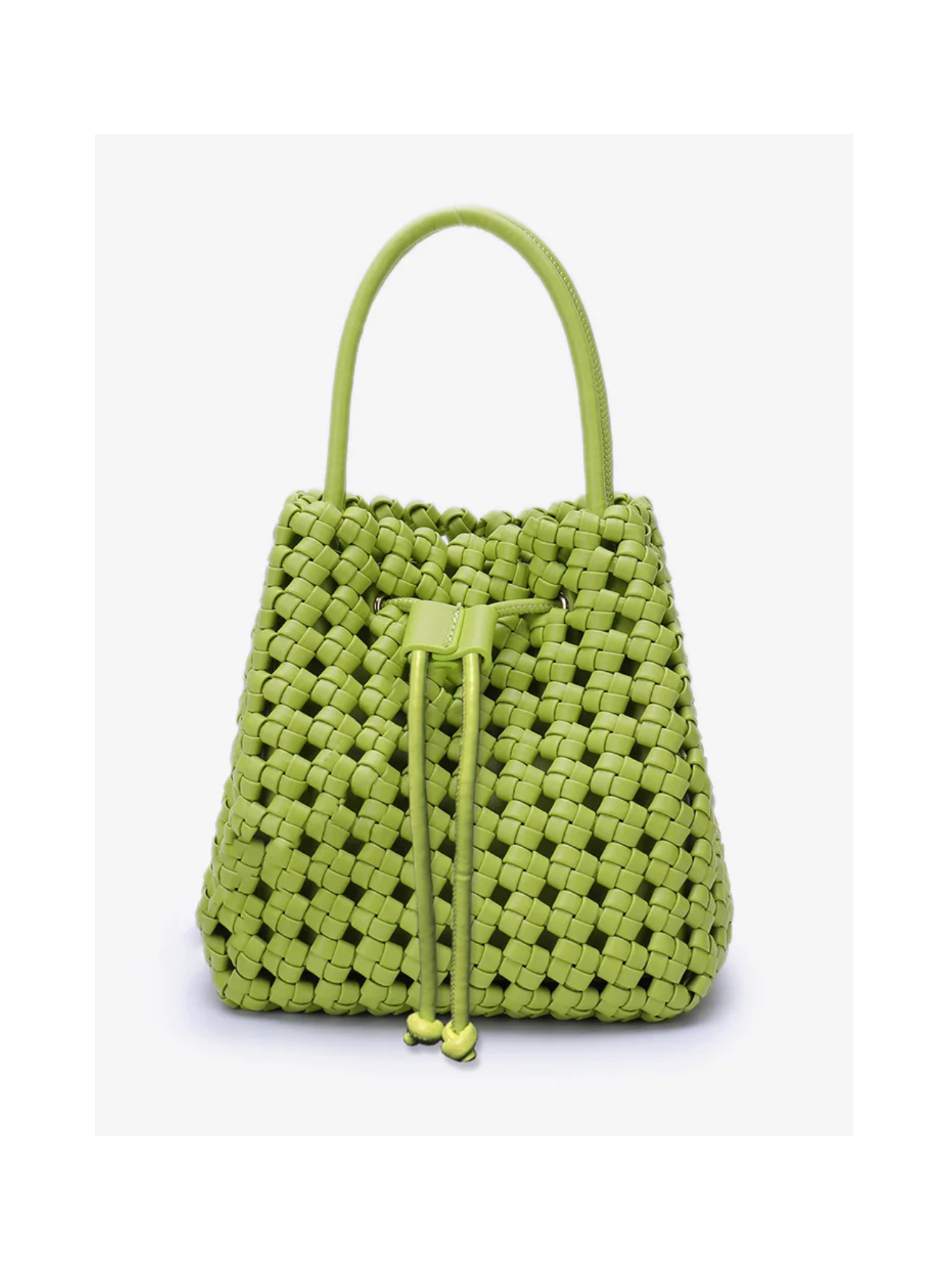 Perrie Bucket Mini Woven Square - Lime