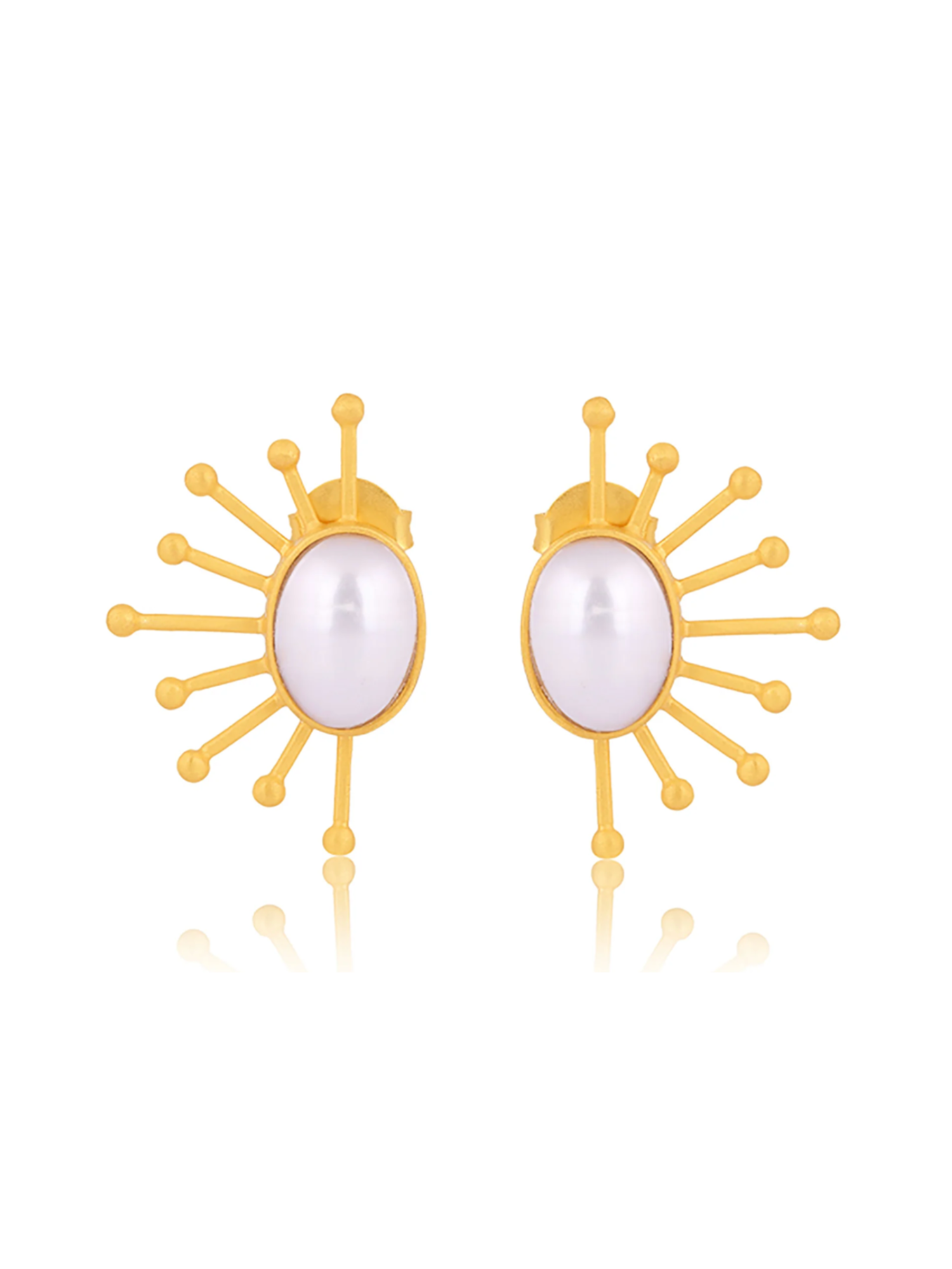 Ray of Sunshine Stud Earrings - Pearl