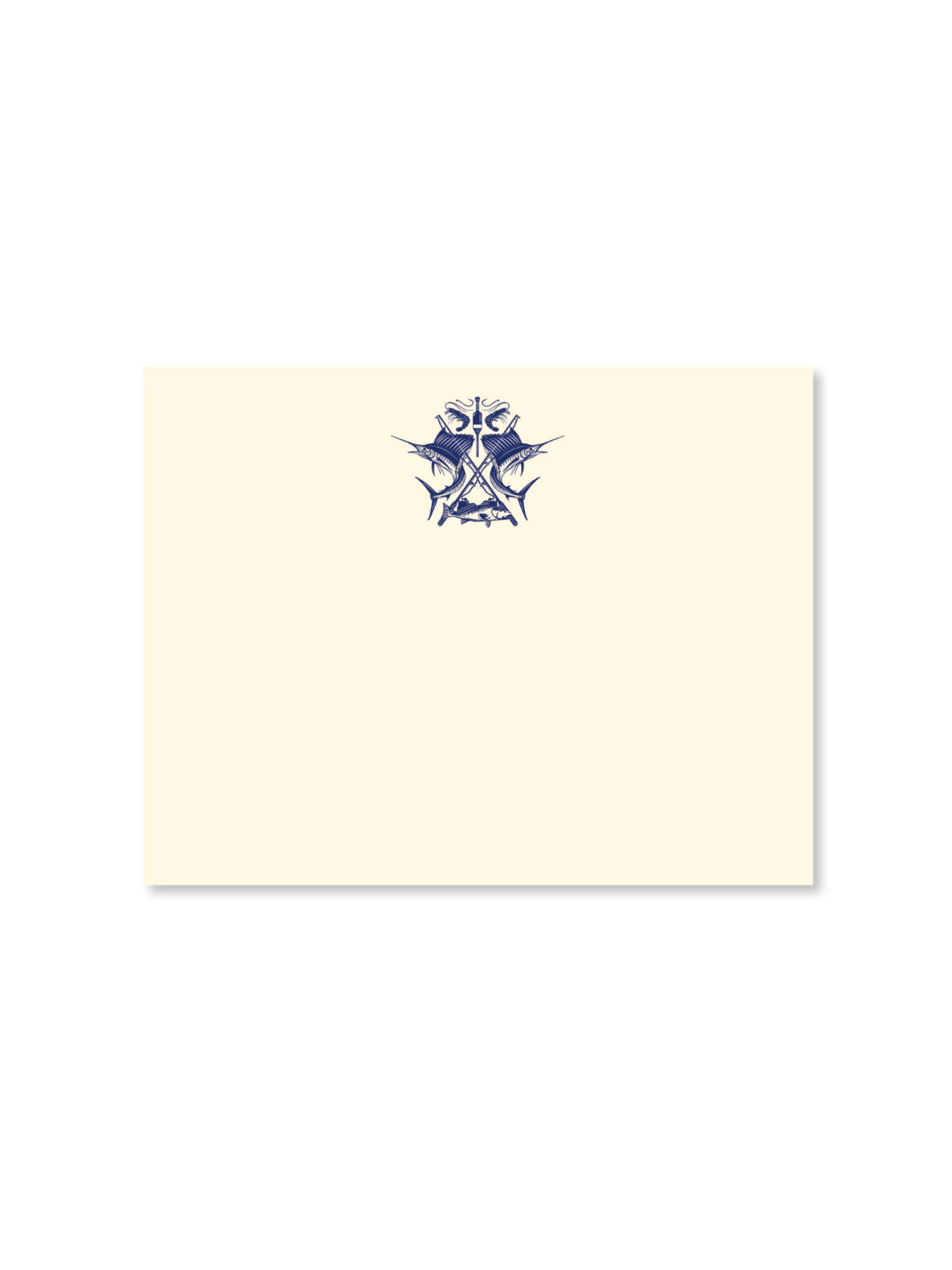 Flat Note Stationery - Angler Crest