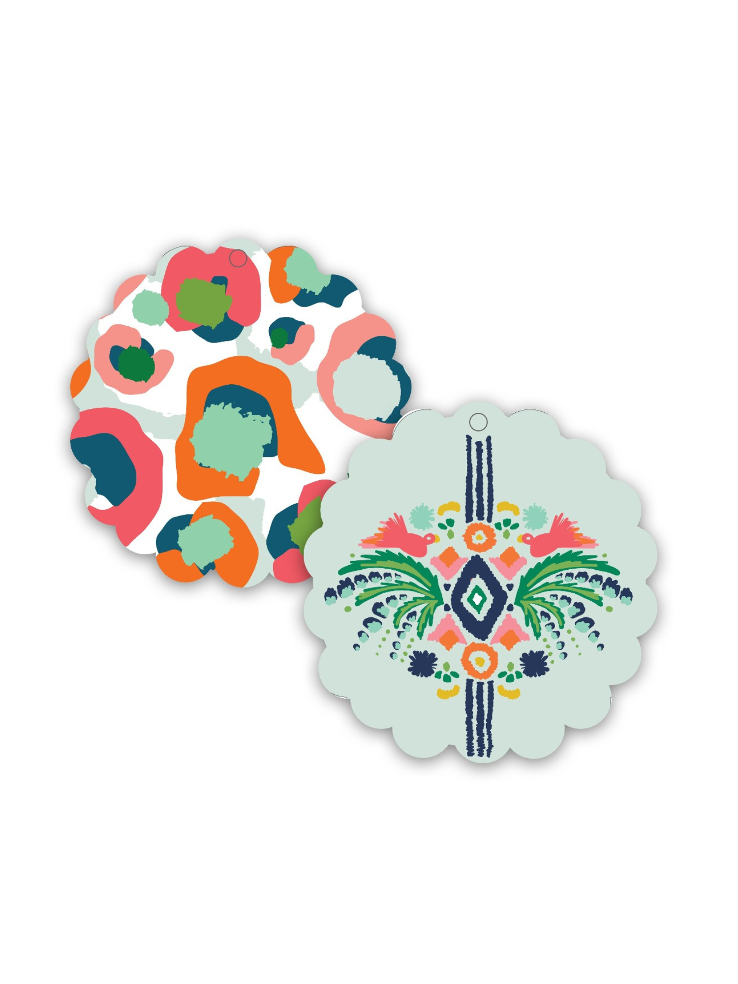 Scalloped Gift Tags - Multi Spot Cheetah