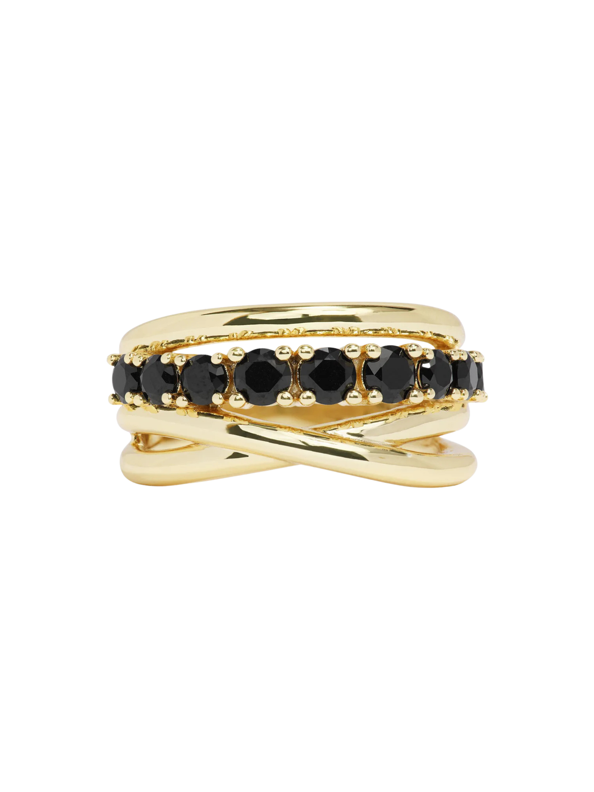 Oh She Fancy Stacked Diamond Ring - Gold/Black