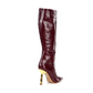 Ciara Crocodile Boot - Merlot Wine