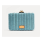 Paige Box Clutch Wicker - Light Blue