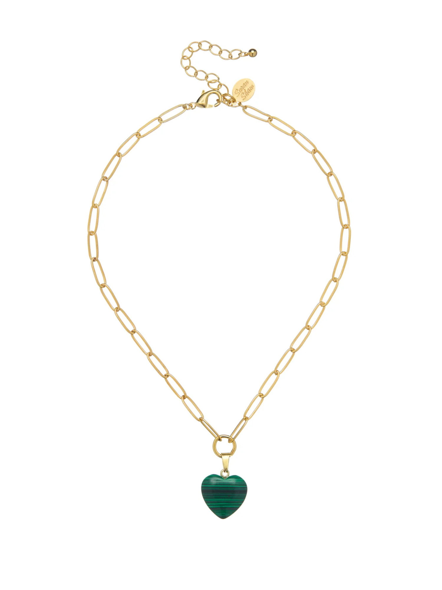 Audrey Heart Necklace -  Malachitge