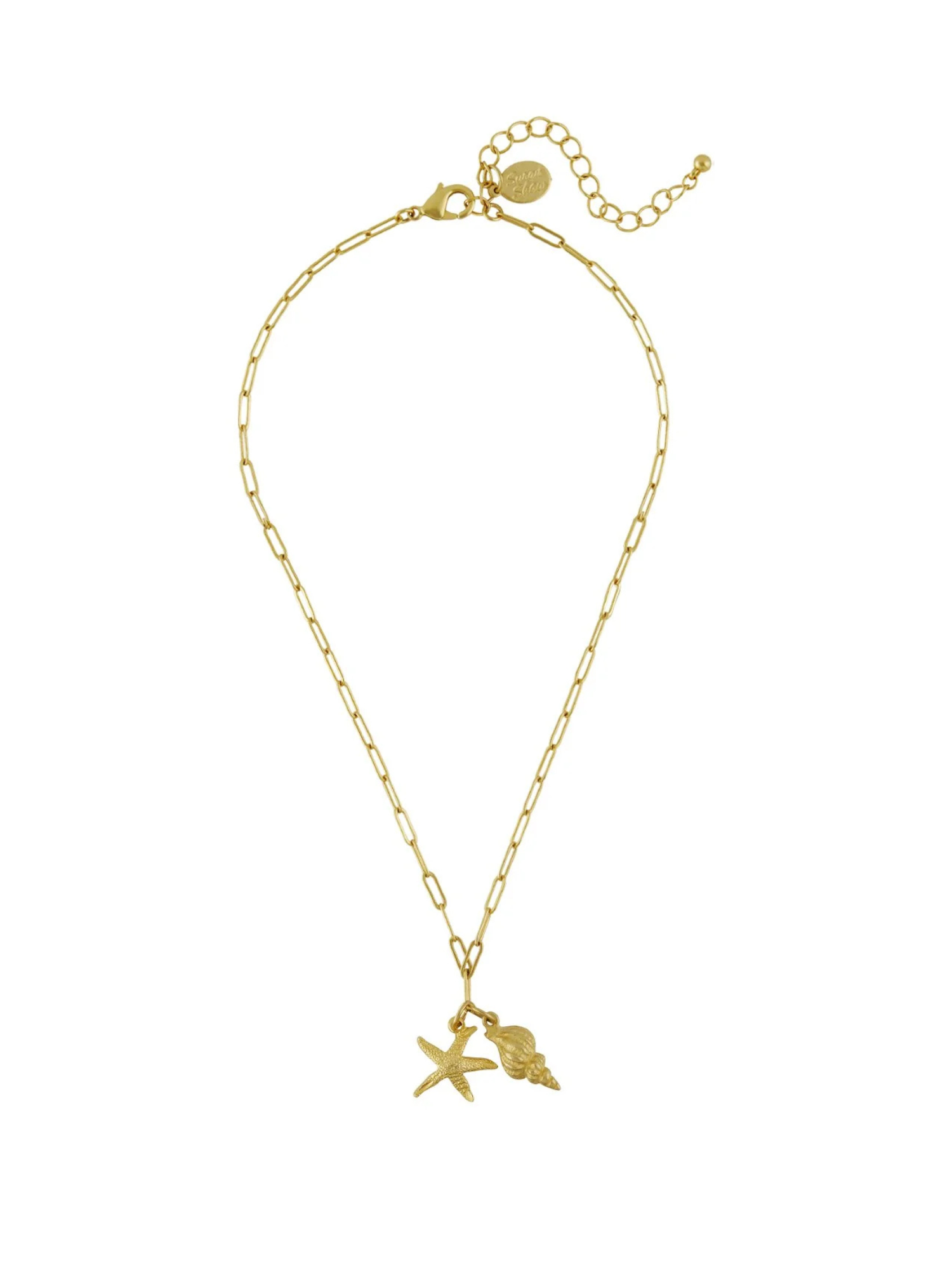 Starfish & Shell Paperclip Necklace