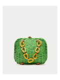 Hen Bag Wicker - Green